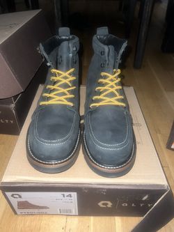 Qlty black leather boots. Brand new. Dnvr st 6” moc toe: Jet