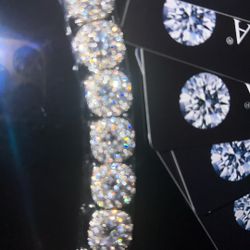 Full Moissanite Cluster Bracelet 7 Inch 12mm