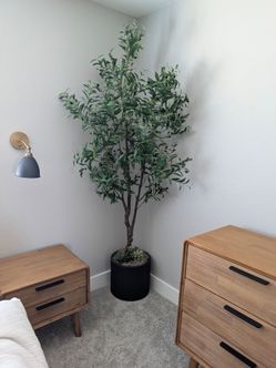 Full and Beautiful Artificial Olive Tree with Pot and filler