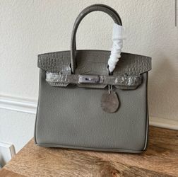Grey Leather Bag