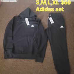 ADIDAS Hoodie/Jogger SET  
S,M,L,XL 
$55 crew neck set 
$60 hoodie set
