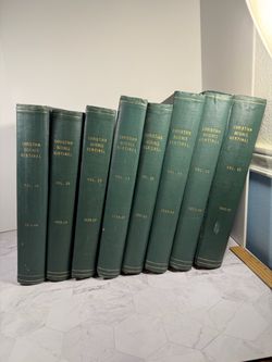 $35. Each. Christian Science Sentinel Partial collection sold individually Avg 8Lbs each. Vintage green hardcover volumes spanning various early-to-mi