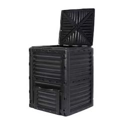 Garden Compost Bin from BPA-Free Material - 80 gal. Large Outdoor Compost Bin, Lightweight, Fast Soil Creation, Black