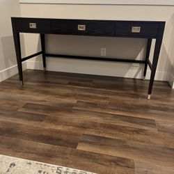 Ethan Allen Campaign Desk & 2 Lateral File Cabinets