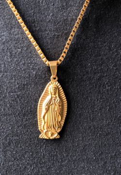 Guadalupe GoldTone Stainless steel pendant