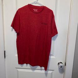 Columbia PFG Men's Large T-Shirt Red Short Sleeve Performance Fishing Logo size Large
