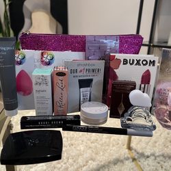 Cosmetic Bag With Makeup And Perfume Products 