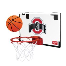 Rawlings NCAA Game On Basketball Hoop Set Ohio State Buckeyes Plexiglass