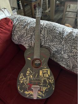 Vintage 1940s Harmony "Singing Cowboys" Parlor Acoustic Guitar - Collectible