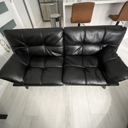 Faux Leather Futon