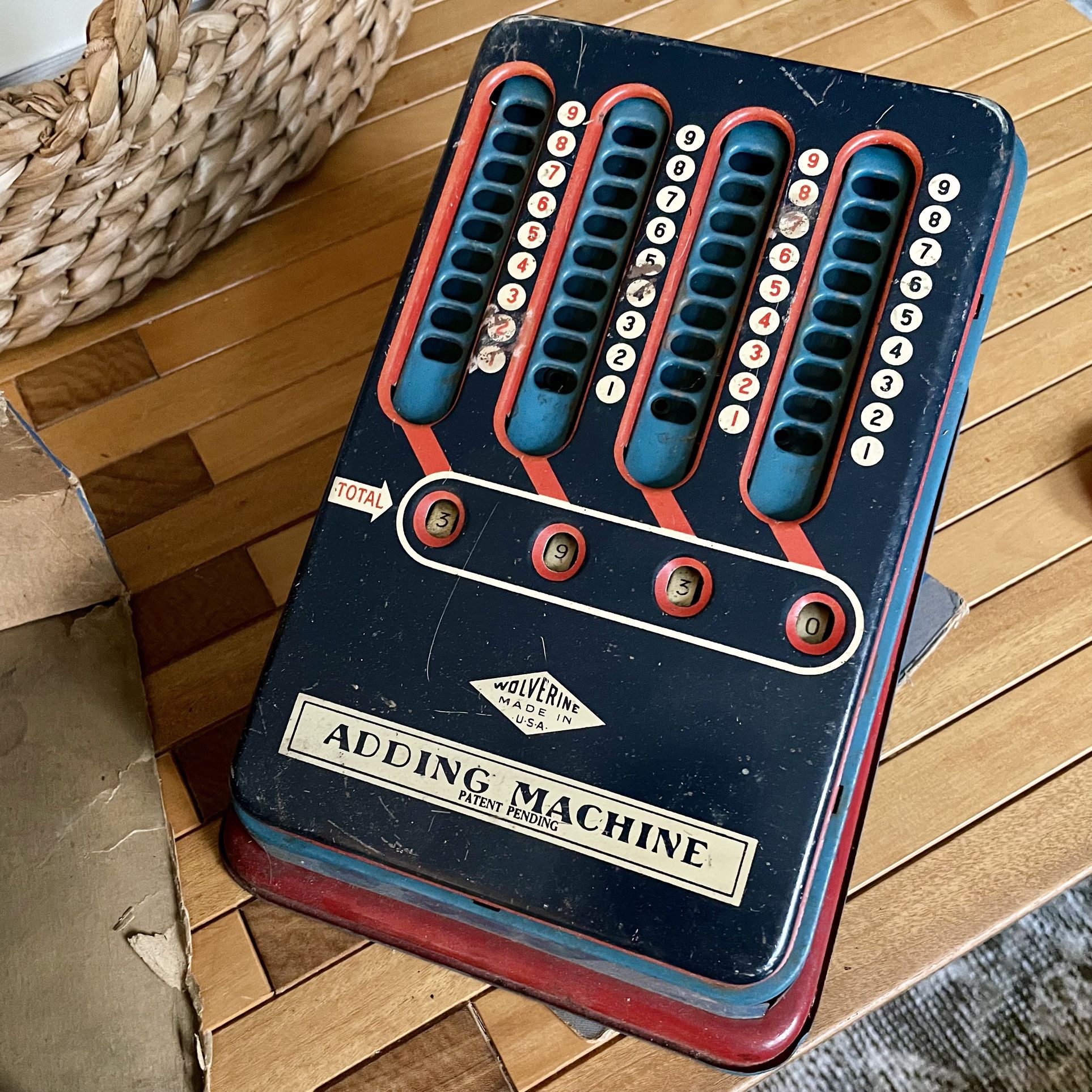 Wolverine Litho Tin Toy Adding Machine (c. 1940s)
