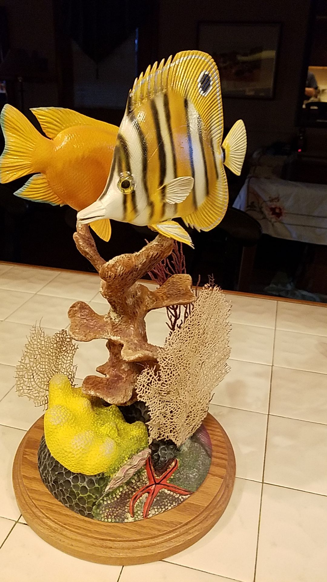 Salt water wood carving