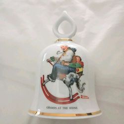 Danbury Mint Norman Rockwell Gramps At The Reins Bell 1979 Porcelain W. Germany