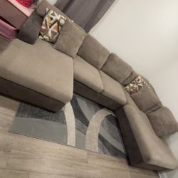 Larna Park 3 Pc Taupe Beige Polyester Fabric Living Room Set