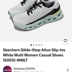 Skechers Glide-Step Altus Slip-Ins White Multi Women Casual Shoes 150510-WMLT