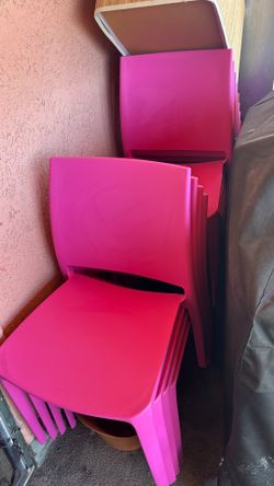 Hot Pink Stackable Dining Chairs