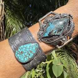 Sterling Turquoise Bracelets One Is Vintage