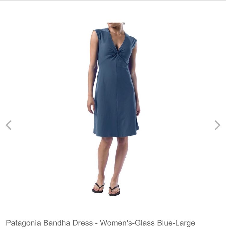 Patagonia Twist Front Bandha Dress M Teal Blue