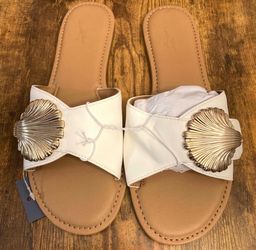Women's Nesryn Shell Ornament Slide Sandals - Universal Thread White   Size 9   New