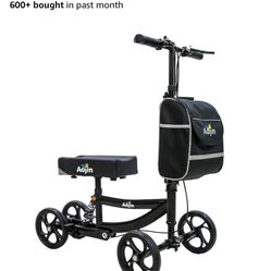 Knee Scooter,Economical Foldable Steerable Knee Walker,for Adults Foot Surgery,Injured Ankle Recovery Scoote(Red-Shock-Absorbing Design) 