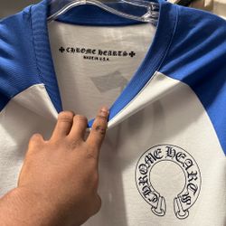 Chrome Hearts Raglan T-Shirt White Blue