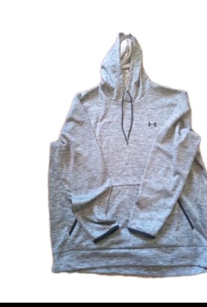 Men Under Armour Grey Pullover Hoodie Sweater Sweatshirt Jacket Coat Size 2XL