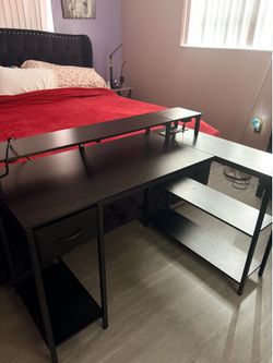 Computer desk with LED