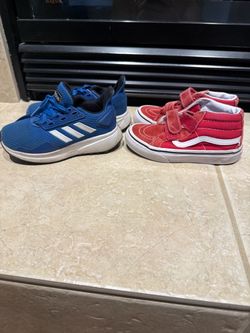 2 pairs kids shoes size 11. Adidas and vans
