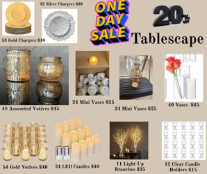 Mini Vases, Votives, & Light Up Branches