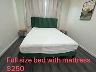 Full size bed with mattress