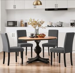 Set of 4 Black Fabric sink chairs ñf