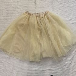 Handmade women’s tulle tutu skirt – champagne cream, lined, elastic waist
