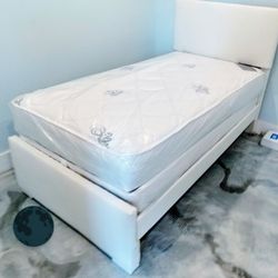 $275 Twin Bed Frame With Mattress And Boxspring Brand New Free Delivery 