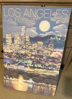Los Angeles Canvas Wall Art Lantern Press