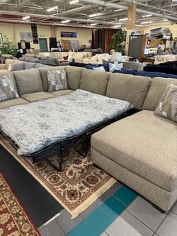 3 Piece Sectional with Full Size Sleeper On Sale