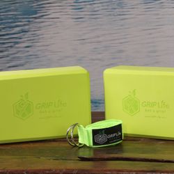 GRIP PREMIUM YOGA BLOCK STRETCH SET YOGA PILATES FITNESS (bonus strap included)