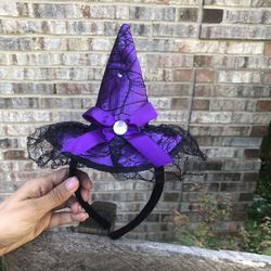 Cat Or dog Purple Witches Hat Headband 