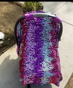 Sequin Baby girl car seat cover