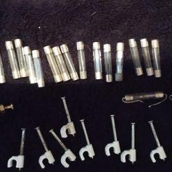 Assorted Fused, Washers, Wires, TV Cables , And Antennas 