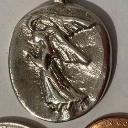 Vintage Sterling Silver Pendant Angel
