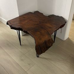 Wooden Slab End Table