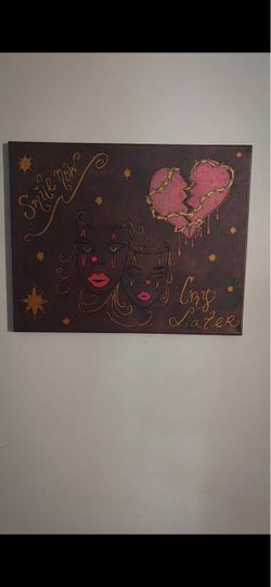 Smile Now Cry Later Original Canvas Painting