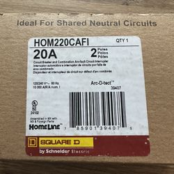 Square d 20 Amp 2 Pole AFCI Breaker