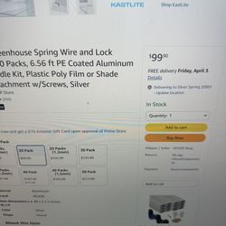 VEVOR Greenhouse Spring Wire and Lock Channel 20 Packs, 6.56 ft PE Coated Aluminum Alloy Bundle Kit,