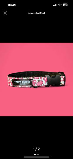 Handmade Breast Cancer Awareness Dog Collar 