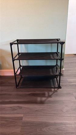 4-Tier Black Shoe Rack Organizer