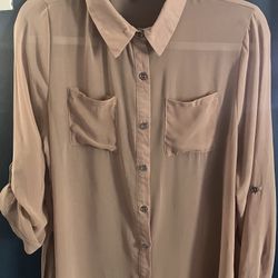 Women’s Tan Brown Size Large Blouse Top