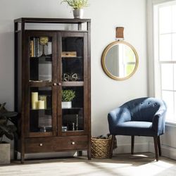 Solid Wood and Glass Cabinet