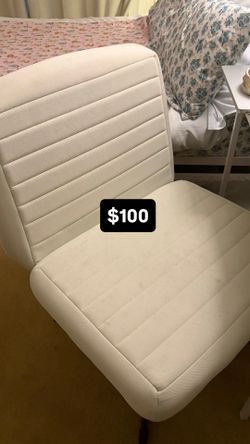 white wide seat for desk