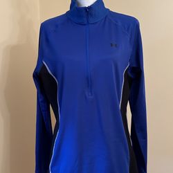 Under Armour Womens UA ColdGear Half-Zip Long Sleeve Baselayer (blue, black, XL)